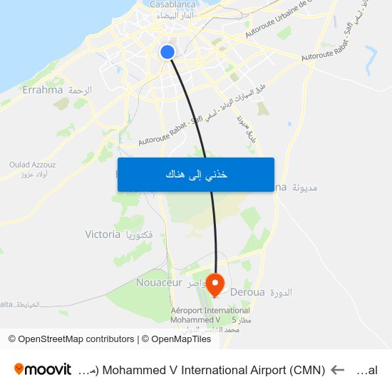 Anoual to Mohammed V International Airport (CMN) (مطار محمد الخامس الدولي) map