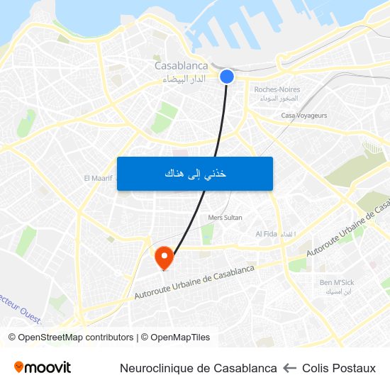 Colis Postaux to Neuroclinique de Casablanca map