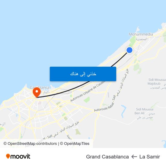 La Samir to Grand Casablanca map