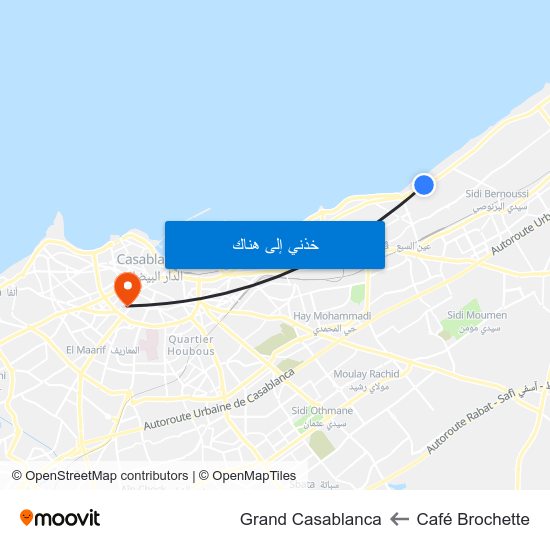 Café Brochette to Grand Casablanca map