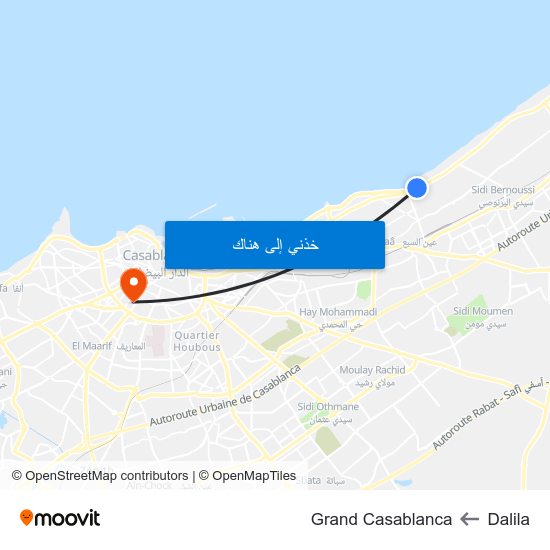 Dalila to Grand Casablanca map