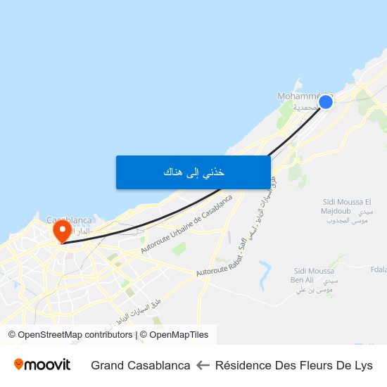 Résidence Des Fleurs De Lys to Grand Casablanca map