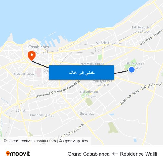 Résidence Walili to Grand Casablanca map
