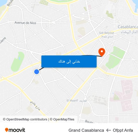 Ofppt Anfa to Grand Casablanca map