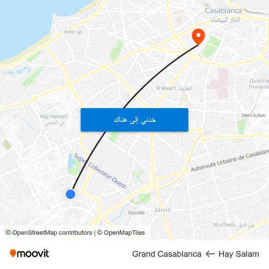 Hay Salam to Grand Casablanca map