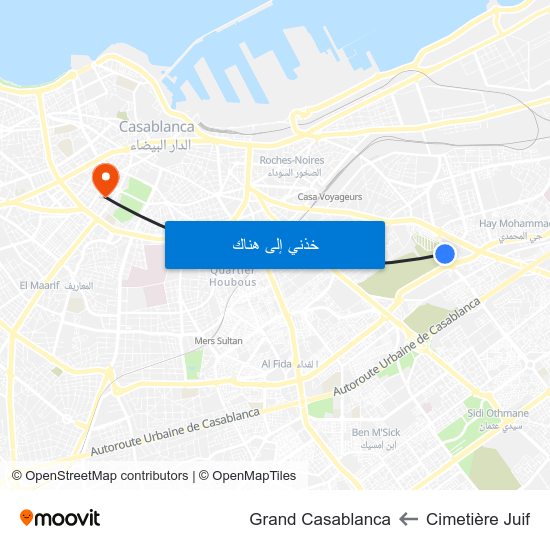 Cimetière Juif to Grand Casablanca map