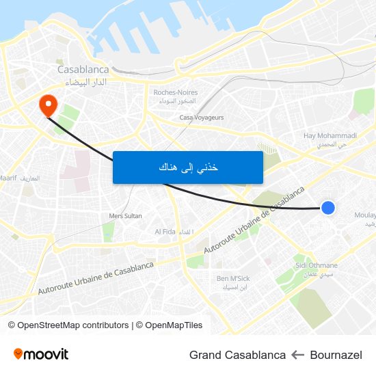 Bournazel to Grand Casablanca map
