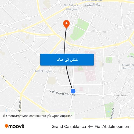 Fiat Abdelmoumen to Grand Casablanca map