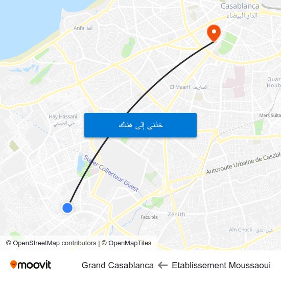 Etablissement Moussaoui to Grand Casablanca map