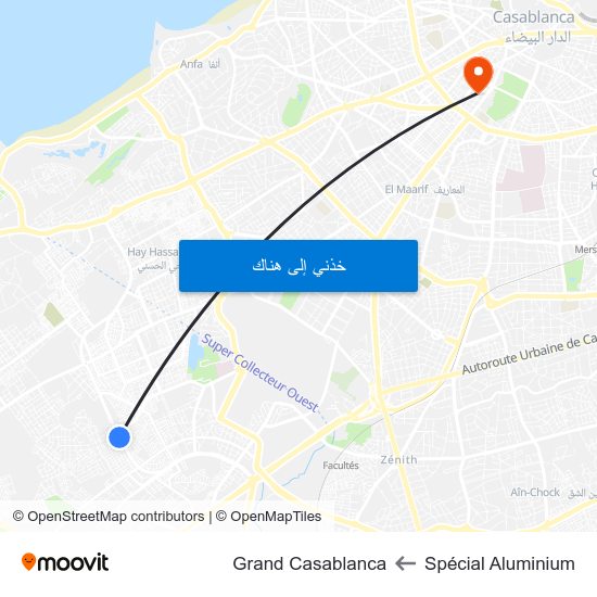 Spécial Aluminium to Grand Casablanca map