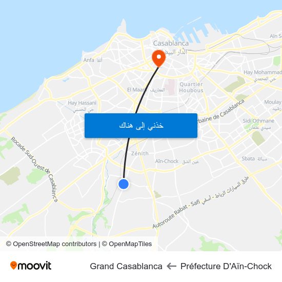 Préfecture D'Aïn-Chock to Grand Casablanca map