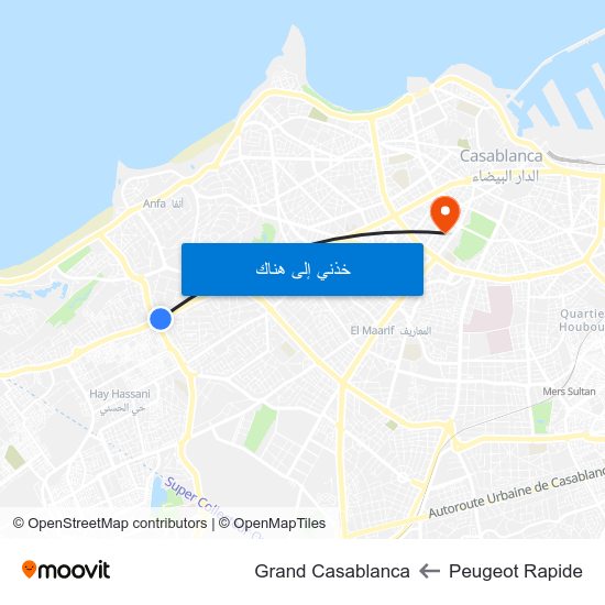 Peugeot Rapide to Grand Casablanca map