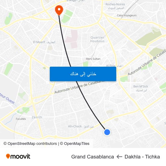 Dakhla - Tichka to Grand Casablanca map