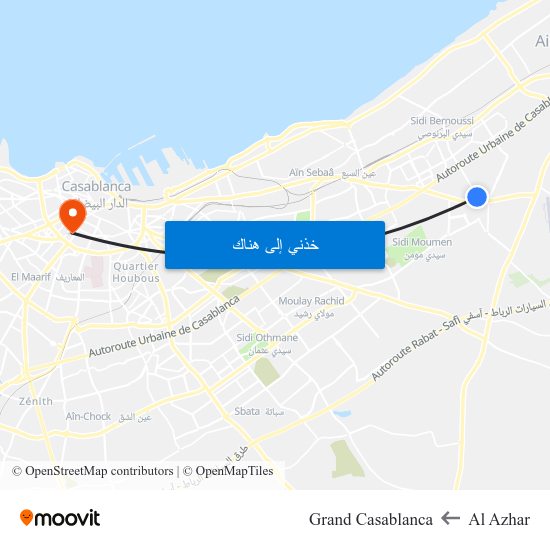 Al Azhar to Grand Casablanca map