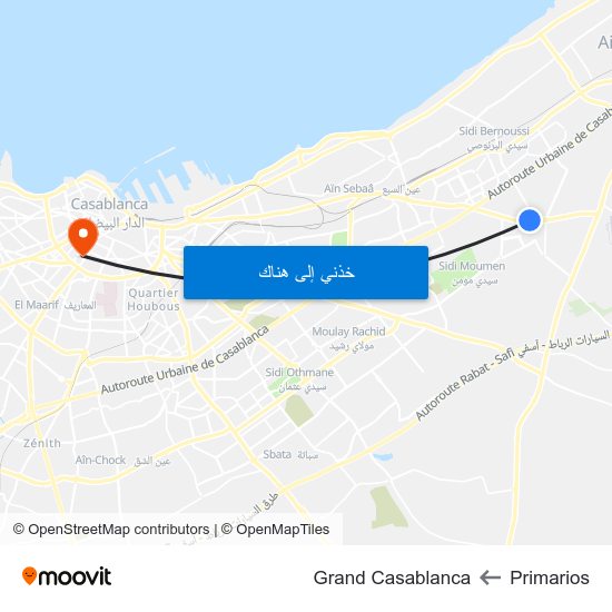 Primarios to Grand Casablanca map