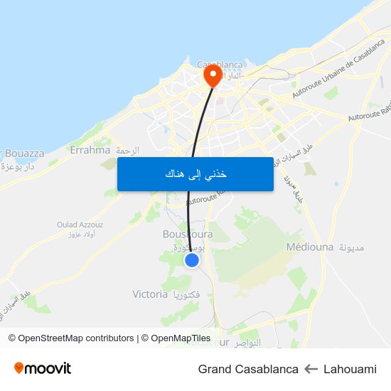 Lahouami to Grand Casablanca map