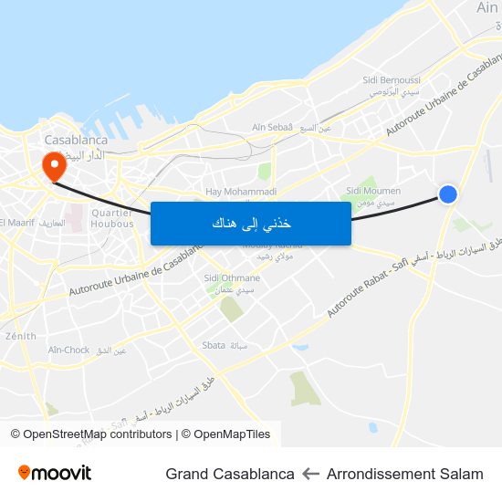 Arrondissement Salam to Grand Casablanca map