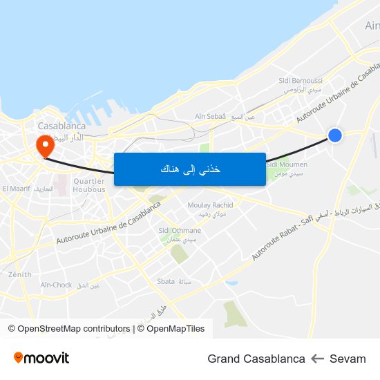 Sevam to Grand Casablanca map