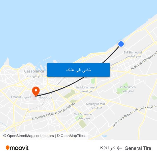 General Tire to كازابلانكا map