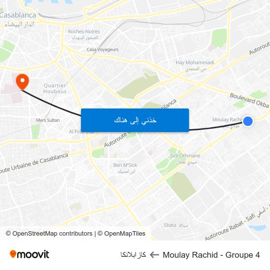 Moulay Rachid - Groupe 4 to كازابلانكا map