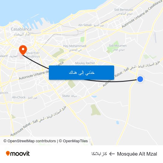 Mosquée Aït Mzal to كازابلانكا map