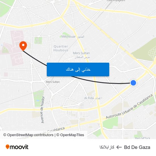 Bd De Gaza to كازابلانكا map