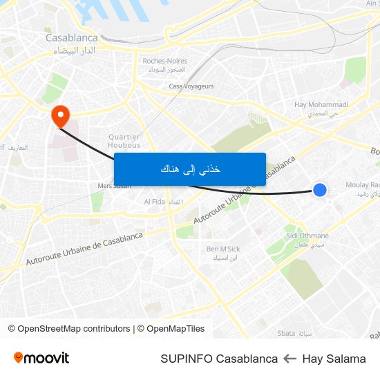 Hay Salama to SUPINFO Casablanca map