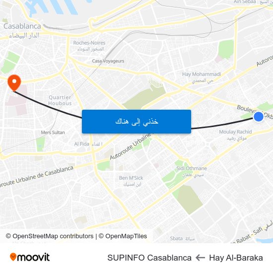 Hay Al-Baraka to SUPINFO Casablanca map