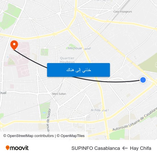 Hay Chifa to SUPINFO Casablanca map