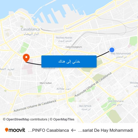 Kissariat De Hay Mohammadi to SUPINFO Casablanca map