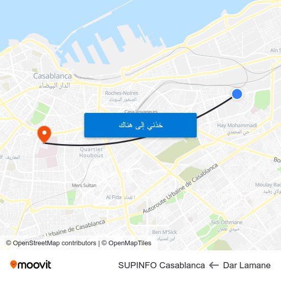 Dar Lamane to SUPINFO Casablanca map