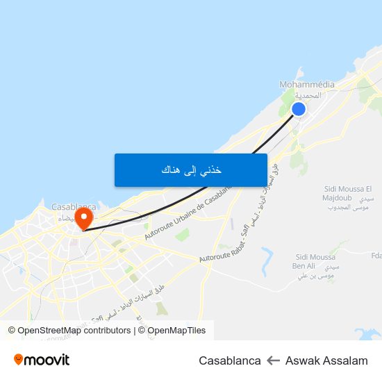 Aswak Assalam to Casablanca map