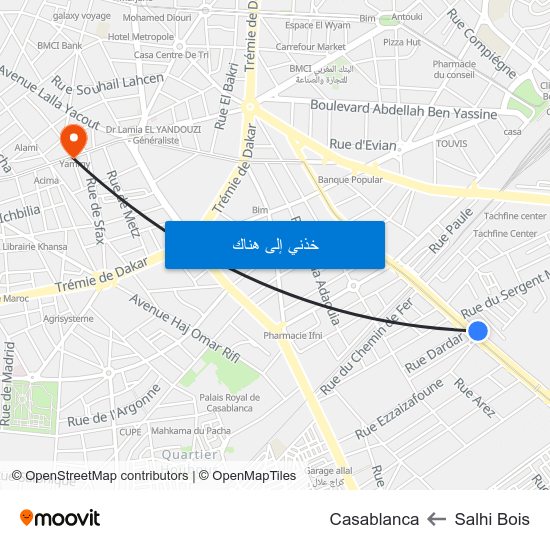 Salhi Bois to Casablanca map