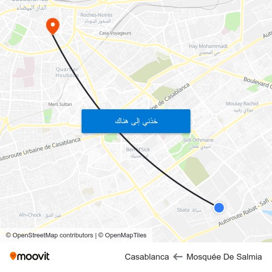 Mosquée De Salmia to Casablanca map