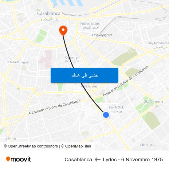 Lydec - 6 Novembre 1975 to Casablanca map