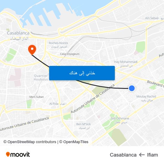 Ifiam to Casablanca map