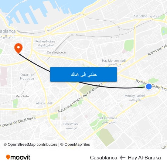 Hay Al-Baraka to Casablanca map