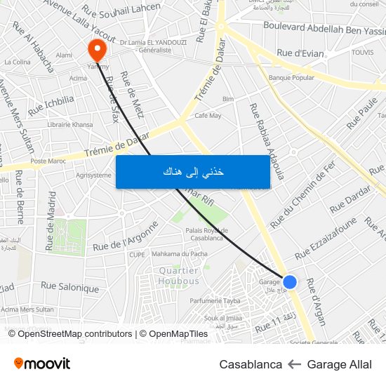 Garage Allal to Casablanca map