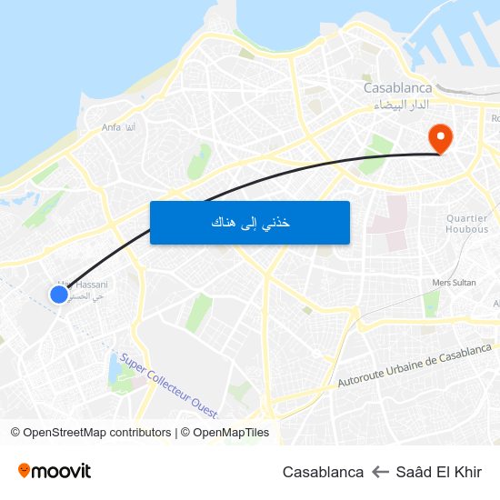 Saâd El Khir to Casablanca map