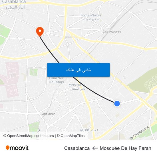 Mosquée De Hay Farah to Casablanca map