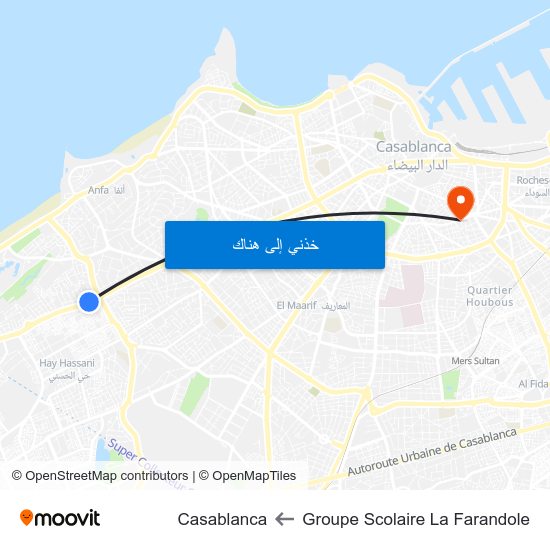 Groupe Scolaire La Farandole to Casablanca map