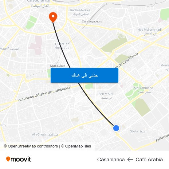 Café Arabia to Casablanca map
