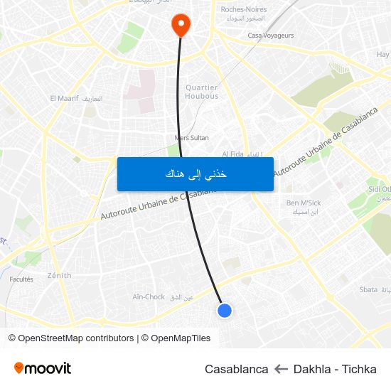 Dakhla - Tichka to Casablanca map