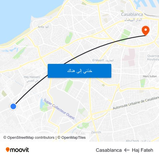 Haj Fateh to Casablanca map