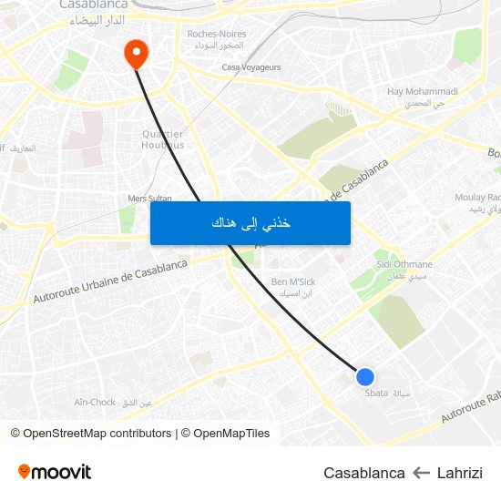 Lahrizi to Casablanca map