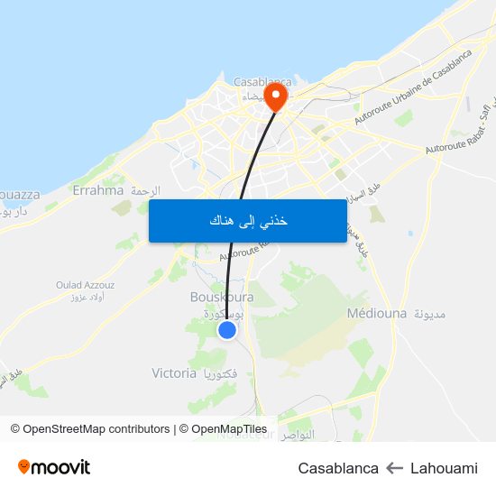 Lahouami to Casablanca map