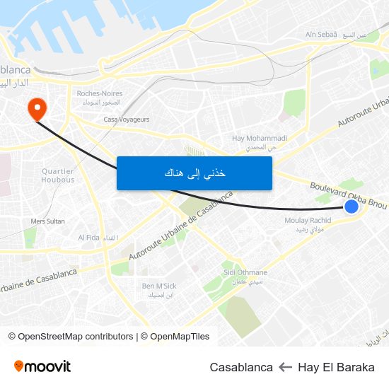 Hay El Baraka to Casablanca map