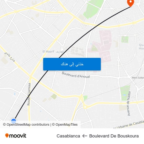 Boulevard De Bouskoura to Casablanca map