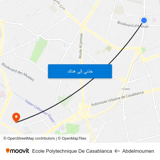 Abdelmoumen to Ecole Polytechnique De Casablanca map