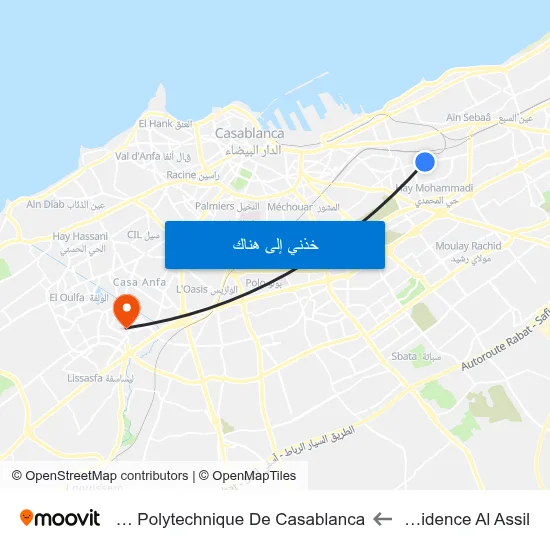 Résidence Al Assil to Ecole Polytechnique De Casablanca map